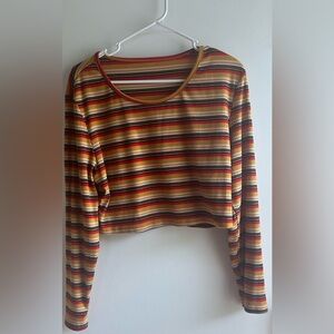 Long sleeve, striped, crop top